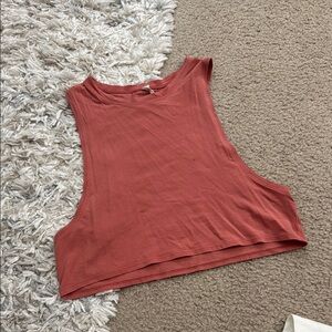 Lululemon Athletica Pink Sleeveless Crop Muscle Tee